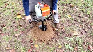 Excavadora de agujeros para postes de barrena de tierra de gasolina de 51,7 cc y 63,3 cc con broca