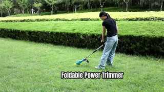 Podadora de césped inalámbrica de 21 V, potencia plegable