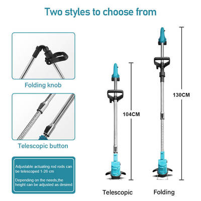 Portable Battery Brush Cutter Cordless Electric Grass Trimmer Lightweight Lawn Cutting Equipment