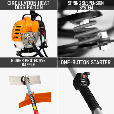 42.7cc Engine Backpack Brush Cutter with 1200ml Fuel Tank and 10000 rpm for Professional Grass Cutting