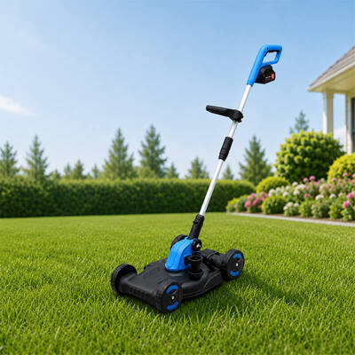 Auston 21V Cordless Grass Trimmer with Detachable Wheels Portable Electric Lawn Mower Multi-Functional Brush Cutter